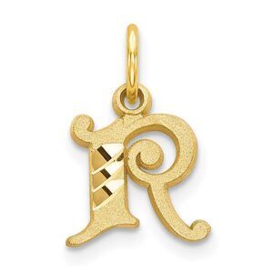 14k Yellow Gold, Isabelle Collection, Mini Letter R Initial Charm
